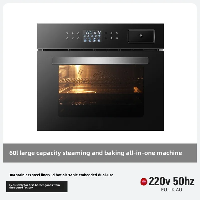 & Baking Cross-Border forUse Large 60L Stainless Steel Electric Oven Freestanding Built-In Kitchen Steamer for Steam