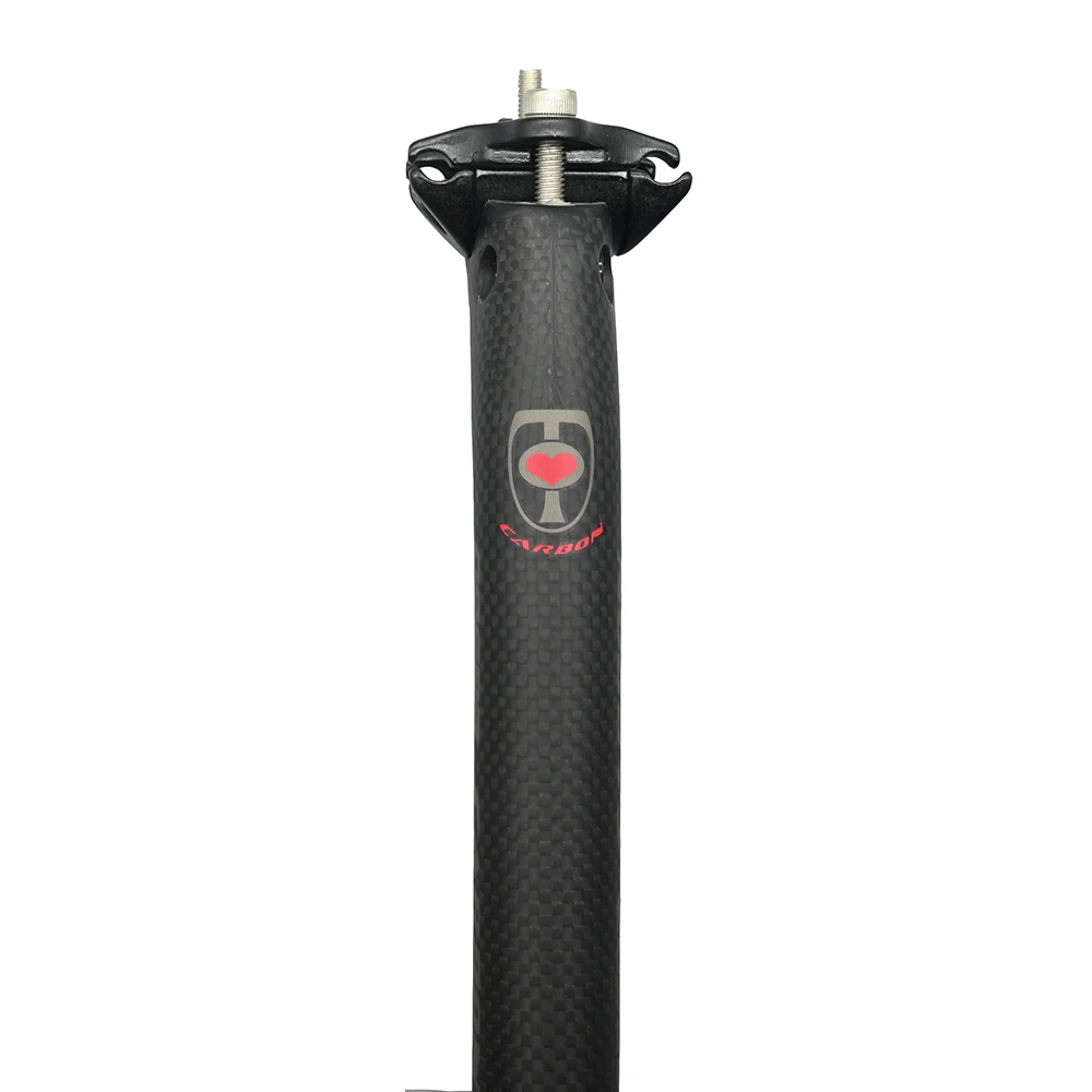 MTB용 매트 블랙 카본 시트포스트, 로드 바이크 시트 포스트, 자전거 부품, 27.2mm, 30.8mm, 31.6mm, 길이 400mm