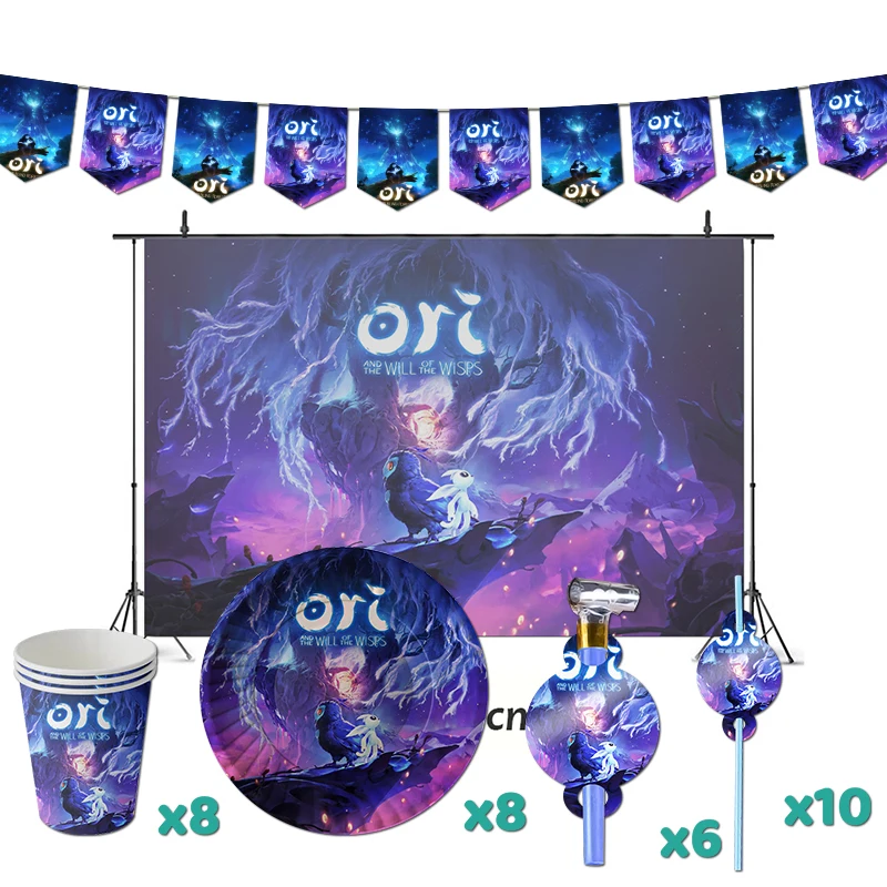 

Ori and the Blind Forest Birthday Party Decorations Game Theme Supplys Banner Cups Plates for Kids the Will of the Wisps