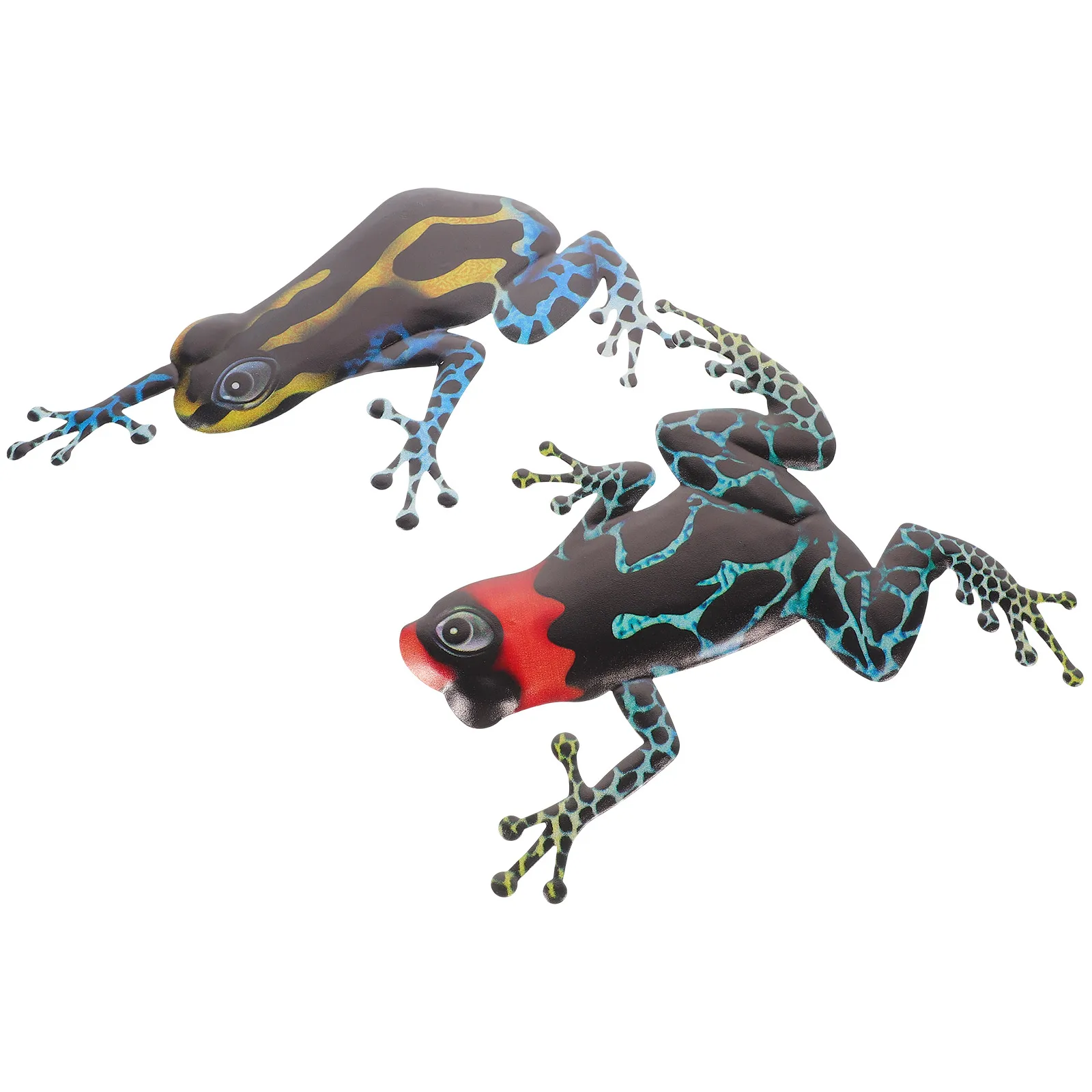 

2pcs Wall-mounted Frog Decor Iron Home Decorations Lifelike Craftsmanship Bright Color
