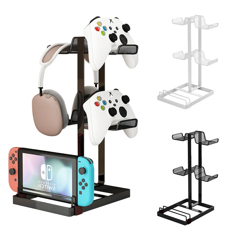 Game Controller Holder PS5/PS4 Gamepad Storage Rack Metal Gamepad Display Stand Headphones Organizer Playstation Support Bracket