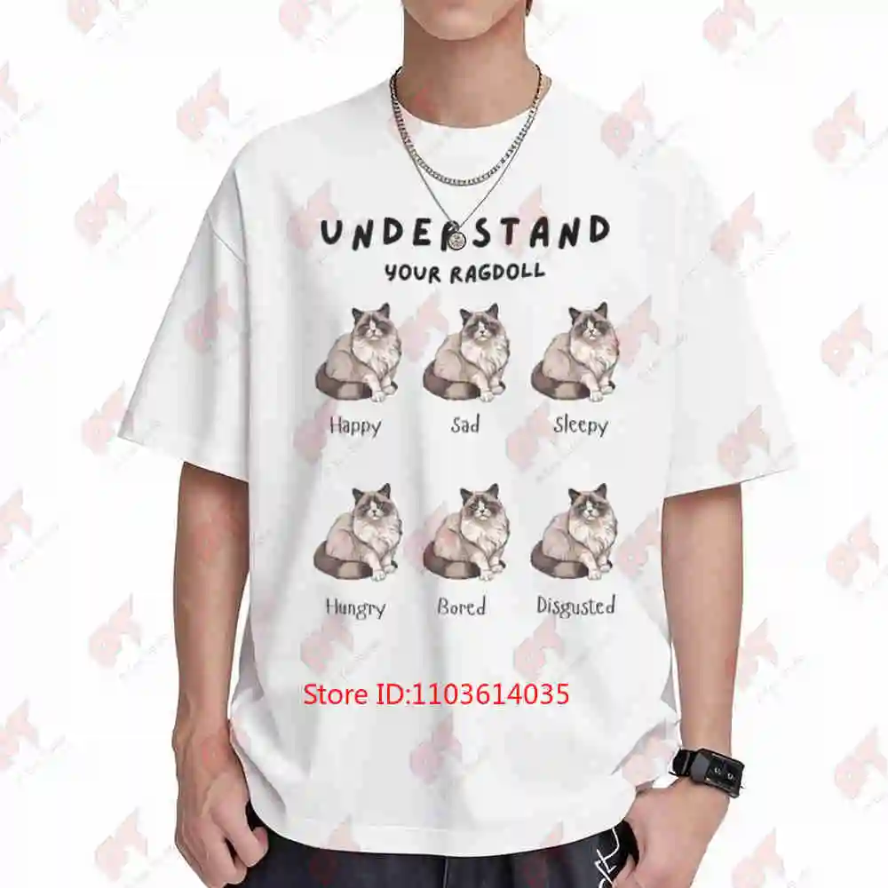 Ragdoll Cat Lover Emotions Short Sleeve Tee 100% Cotton T-Shirt