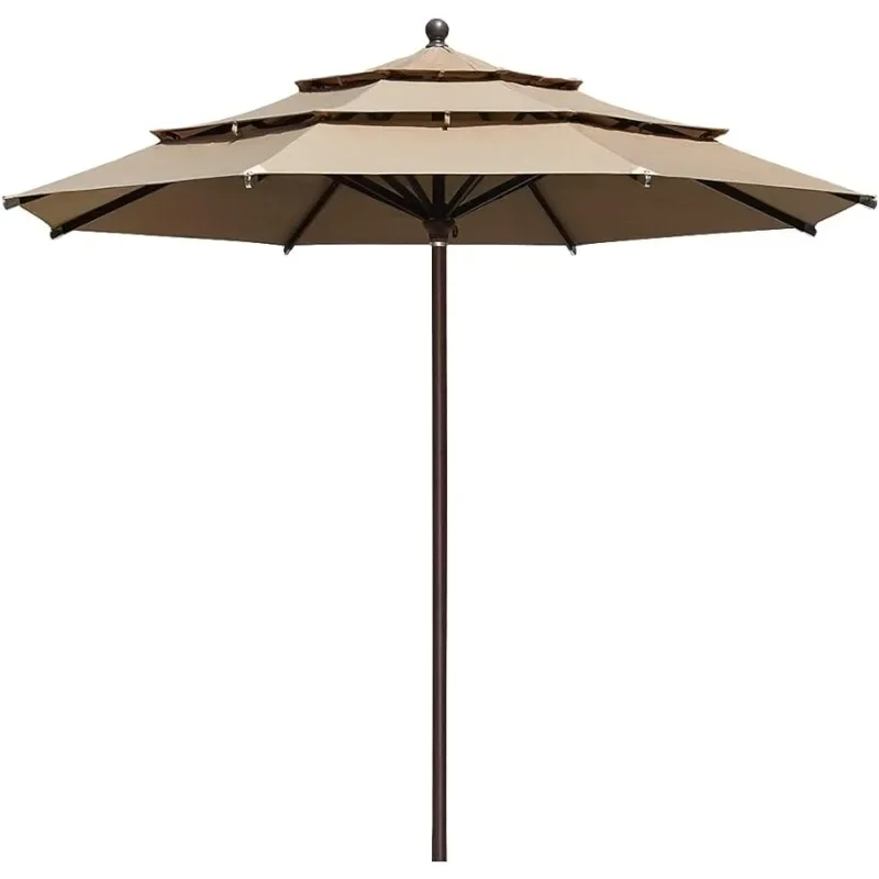 

EliteShade USA 10-Year-Non-Fading Sunumbrella 11Ft 3 Tiers Market Umbrella Patio Outdoor Cylinder Auto Push-up Table Umbrella