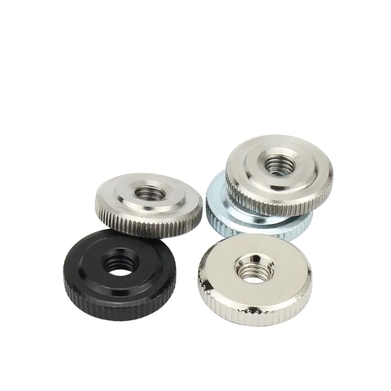 GB807 탄소강 304 스테인리스 스틸 널링 썸 너트 수동 조임 너트 M2 M2.5 M3 M4 M5 M6 M8 M10 M12
