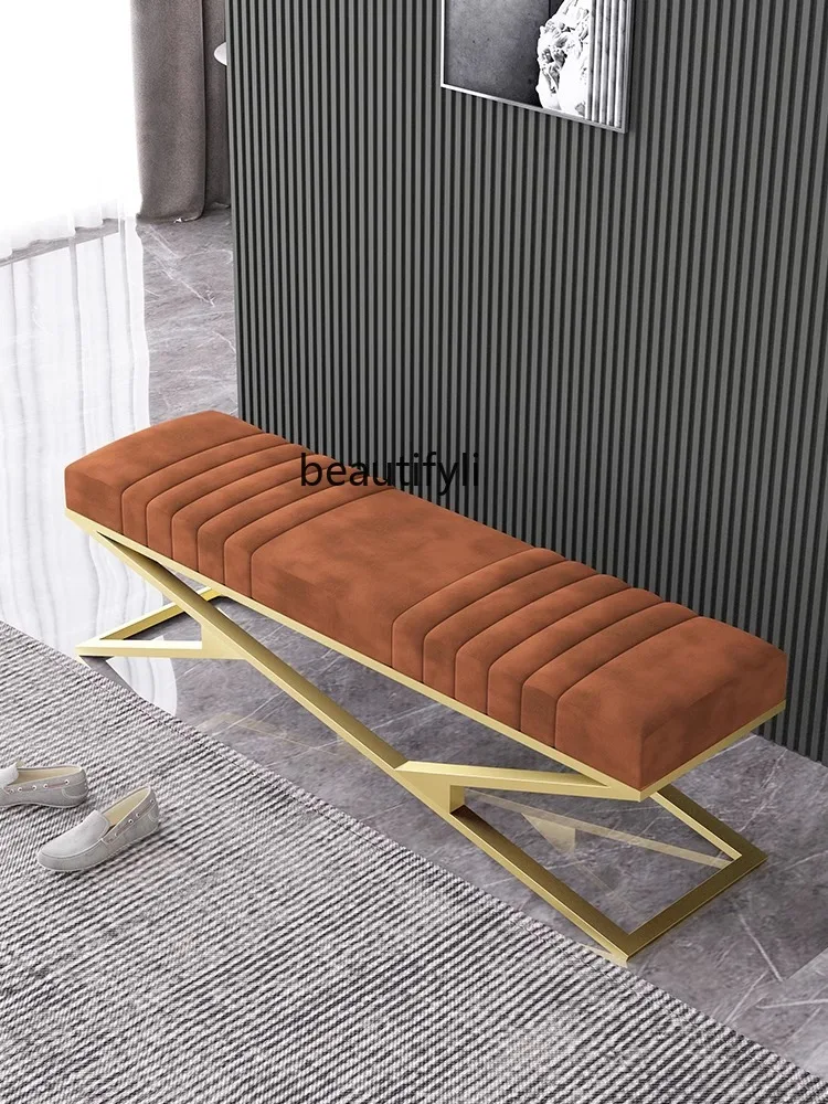 Nordic Sofa Stool Entrance Entrance Entrance Long Bed Living Room Leisure Clothing Wear Shoes Low Stool Light Luxury Home