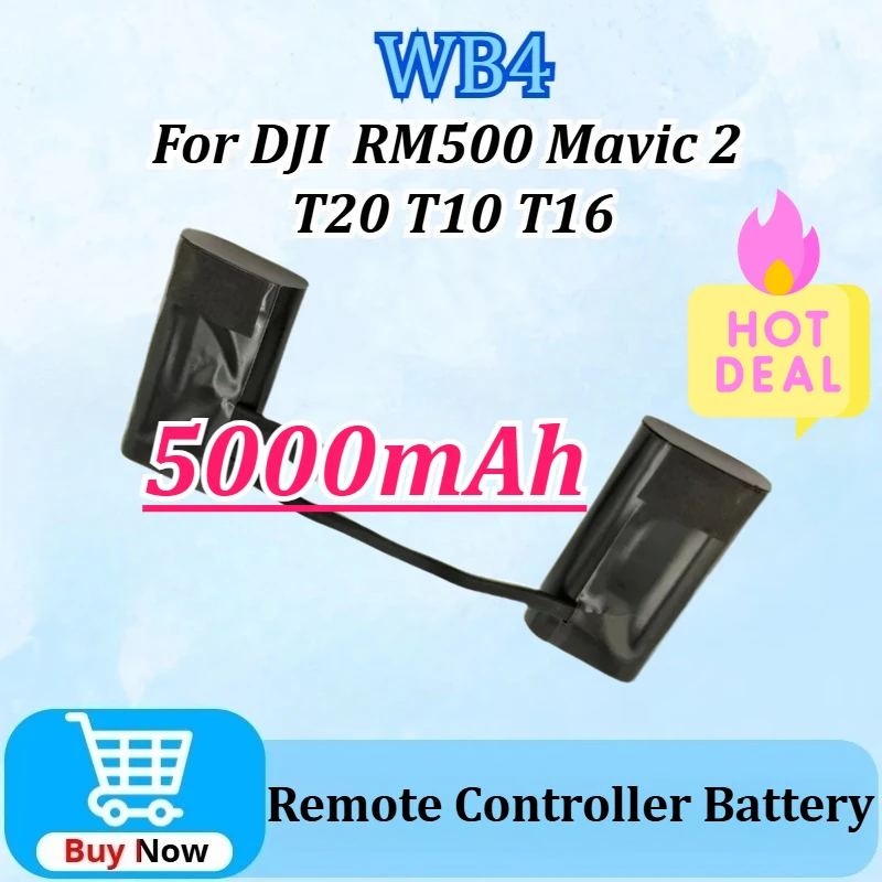 

Newly upgraded WB4 7.2V 5000mAh Replacement Remote Controller Battery for DJI Smart Controller RM500 Mavic 2 T20 T10 T16 Battery