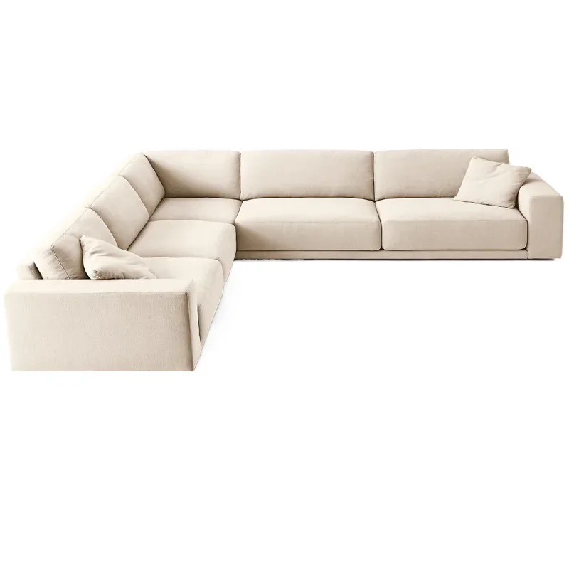 

Modern simple linen retro living room cotton and linen clouds, double trio full sofa