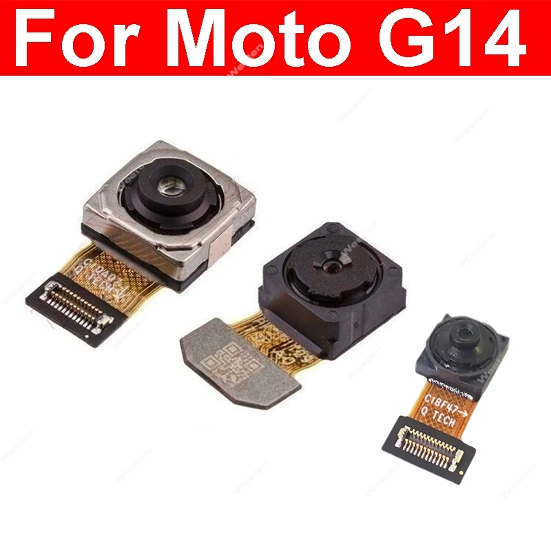 For Motorola MOTO G14 Front Rear Main Camera Selfie Front Primary Back Camera Flex Cable Connector Parts