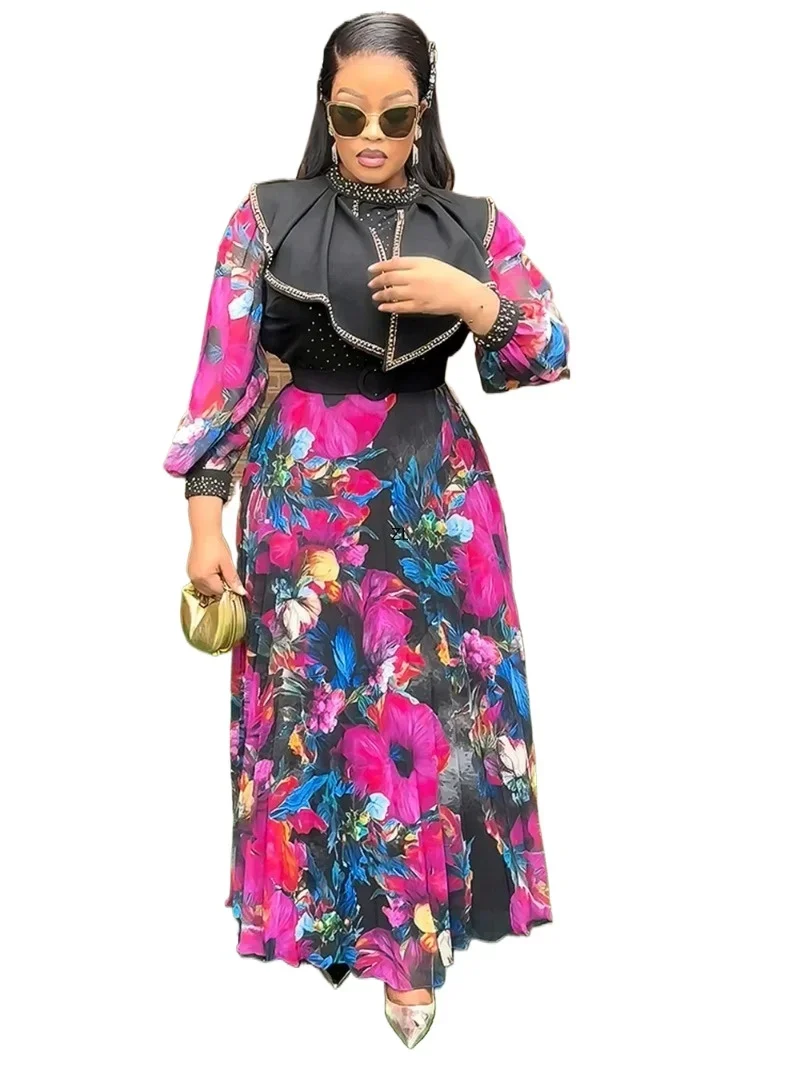 

2025 African Dresses for Women Plus Size Africa Clothes Dashiki Ankara Evening Outfits Elegant Muslim Wedding Party