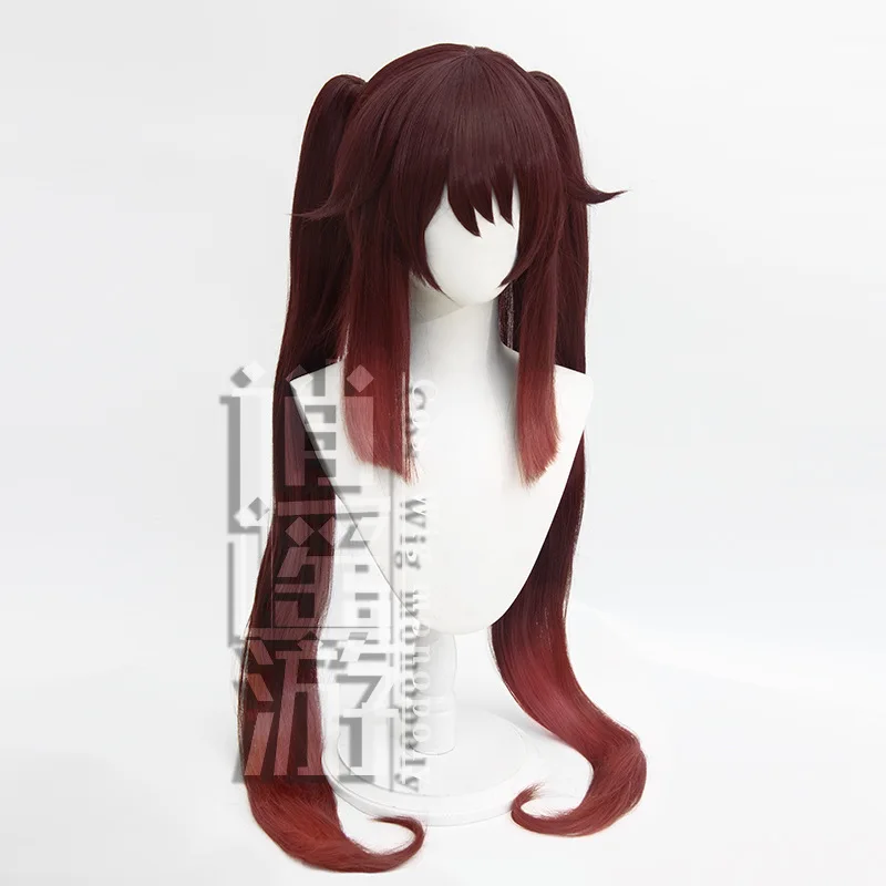 Anime Hu Tao Cos Wig Game Genshin Impact 95-100CM Gradient Heat-resistant Synthetic Hair Halloween Party Cosplay Wigs+wig Cap