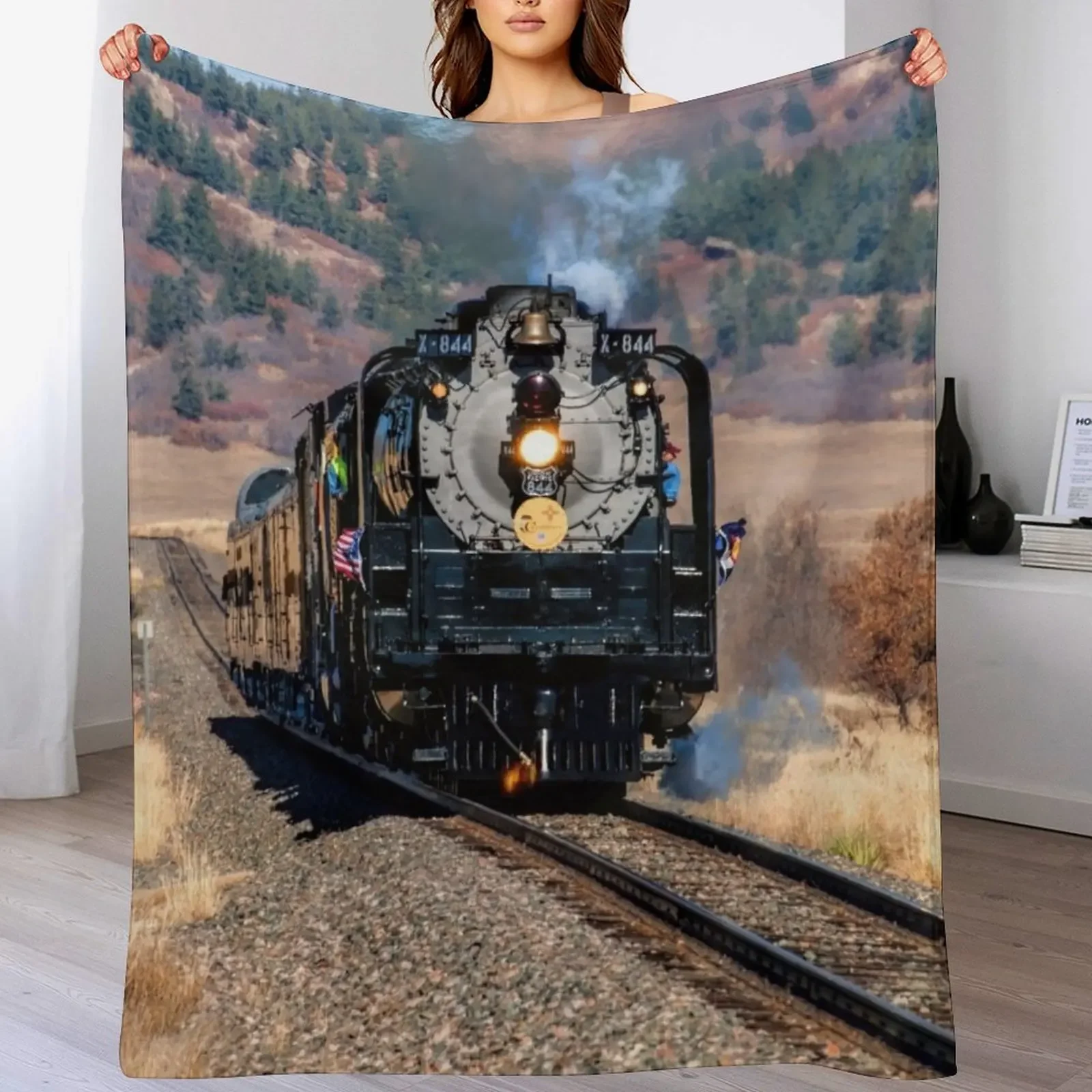 Union Pacific 844 Throw Blanket Shaggy Furry Soft Blanket for Bedroom Living Room