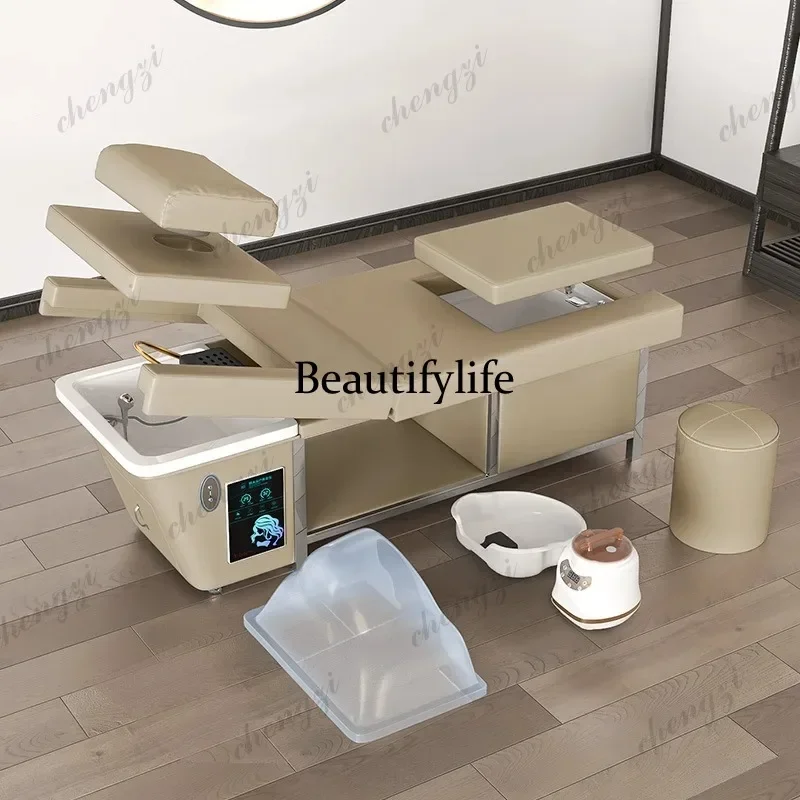 

Z138 Ear icking Adjust Shampoo Chair Barber Shop Barber Electric Massage Shampoo Chair Bed U Leather Furniture