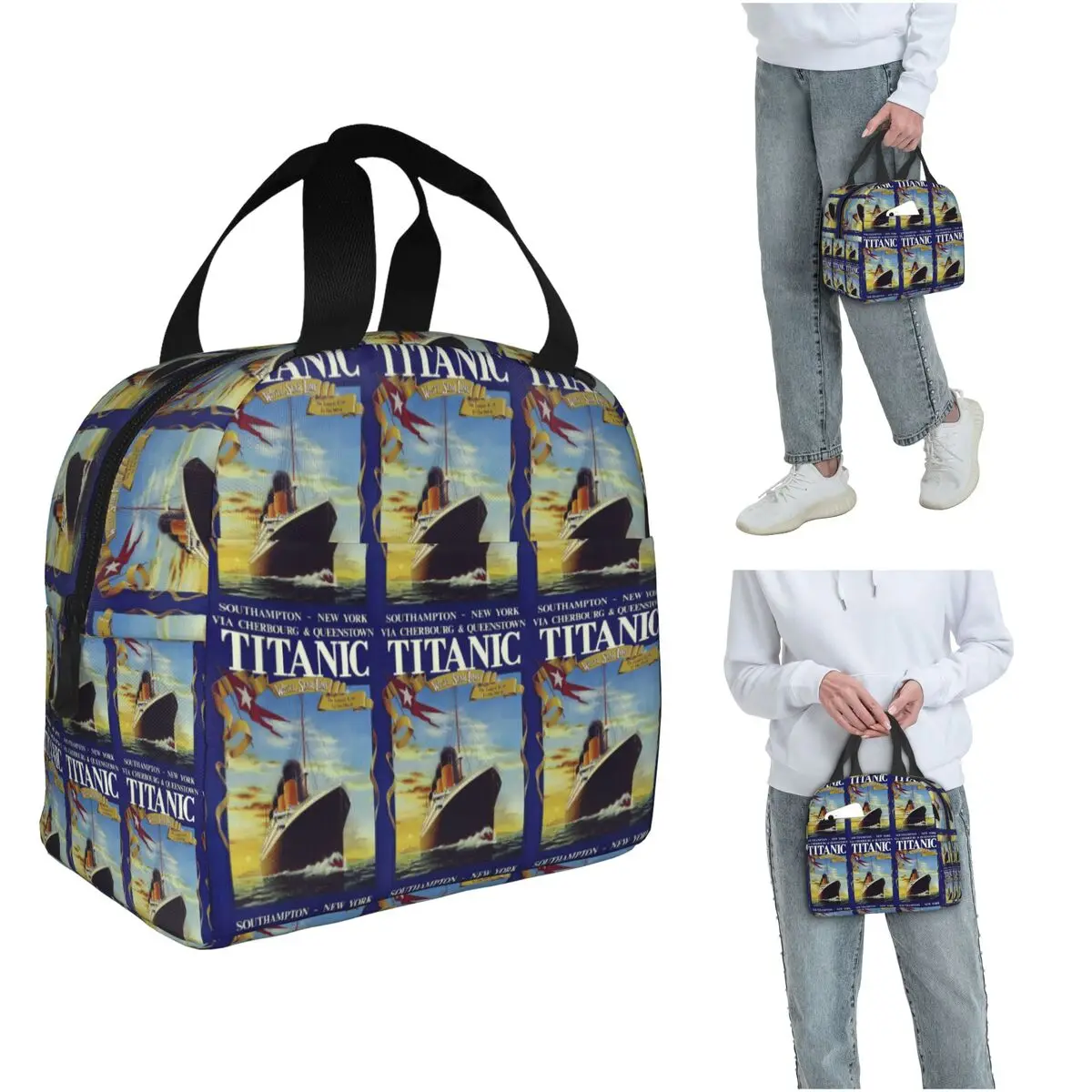 

Lavoie Titanic Insulated Lunch Bag for Women Kids Leakproof Food Boxes Thermal Lunch Box Tote