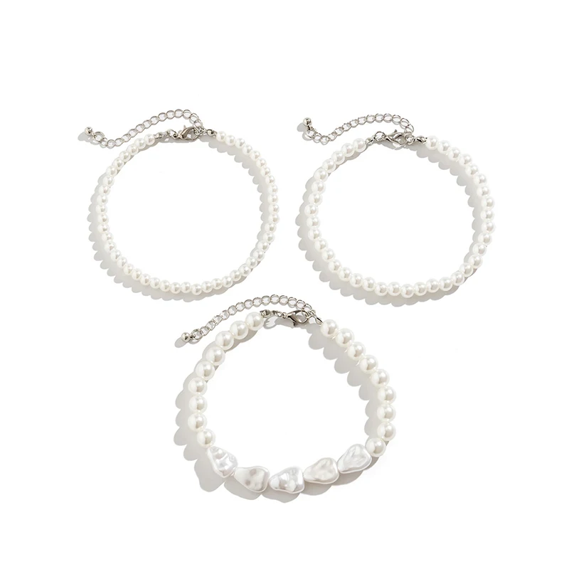 Boho Anklet Foot Multilayer Pearl Chain Summer Bracelet Charm Anklet Sandals Barefoot Beach Vacation Foot Bridal Jewelry J037