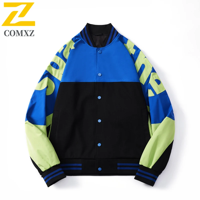 COMXZ Men Baseball Jacket Premium Hiking Travel Breathable Coat Casual High Street Fashion Comfortable Spring Autumn Outerwear​