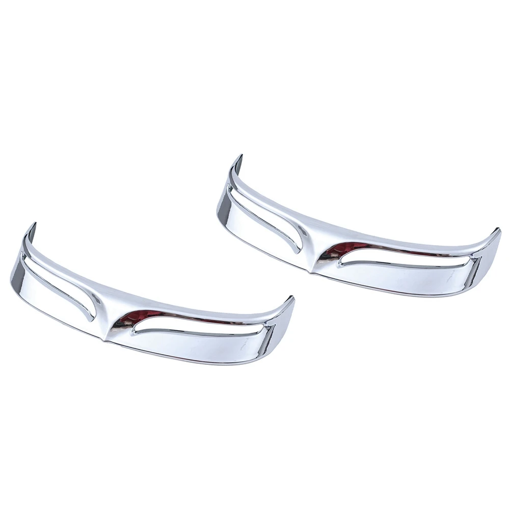 AB56-2X Motorcycle Chrome Rear Mud Flap Trailing Edge Cover Mudguard Flare Trim Tip For 2007-2016 Flstf Softail Fatboy