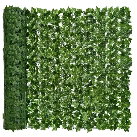 Garden Plant Wall Screen 100X300cm Artificial Ivy Fence Plant Grass Wall Panel Faux Green Leaf Hedge Privacy Screen Outdoor Home Garden Balcony Decor