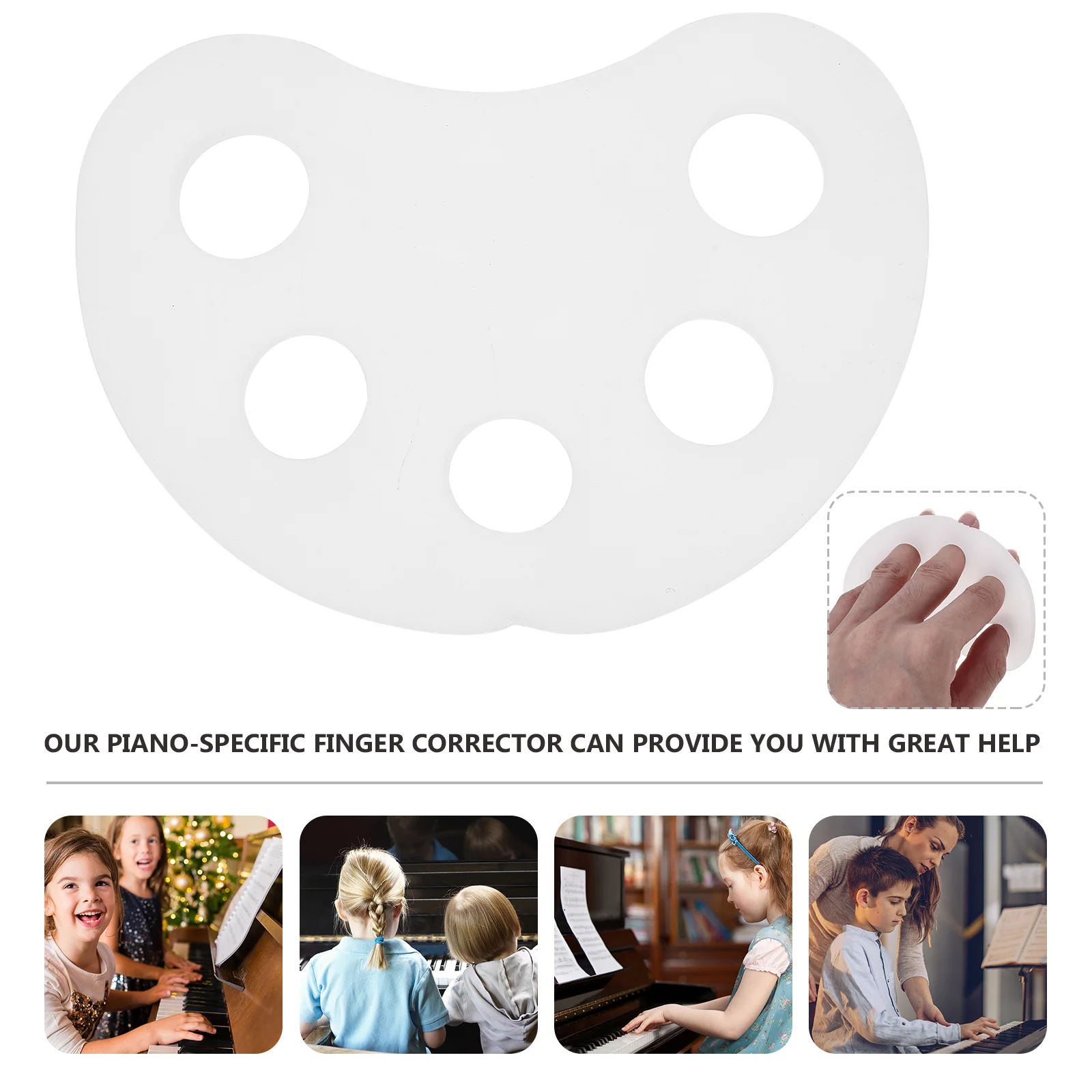 

2 Pcs White TPE Finger Strengthening Devices Piano Beginner Straighten Trainers Ergonomic Design Durability Flexibility
