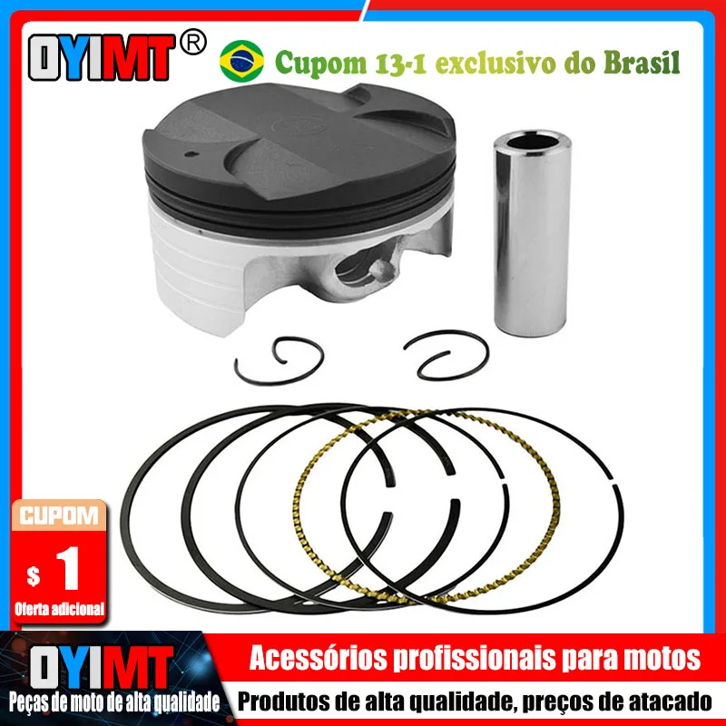 Pistão e anéis de motocicleta para Honda, Fits Honda CBR1000RR Fireblade, 2004-2007, CBR1000, CBR 1000 RR, 1000RR, 75mm, F.25 mm, 75,5mm, 1/4 Conjuntos