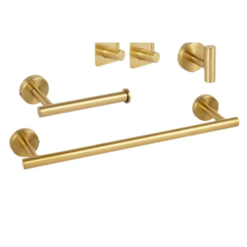 Bagnolux Stainless Steel Gunmeatal Black Brushed Gold Hanger Hook Towel Bar Set Paper Holder Bathroom Accessories