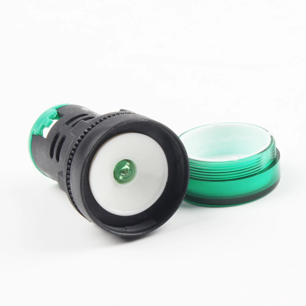 플라스틱 단추 산업용 녹색 전구, 신호 램프, 방수 ad16-22ds, 22mm, AC DC 12V, 24V, 110V, 220V