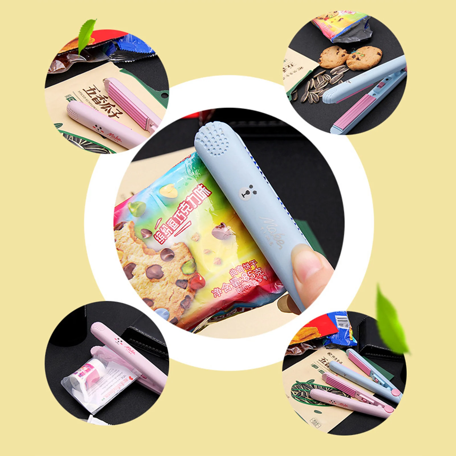 Mini Portable Plastic Sealing Machine Storage Household Bag Clip Handheld Seal Packing Impulse Sealer Kitchen Accessories
