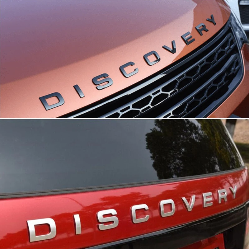 3D Letter DISCOVERY Car Rear Front Badge Emblem Decal Sticker for Land Rover DISCOVERY Sport Front Hood Rear Trunk Accessories