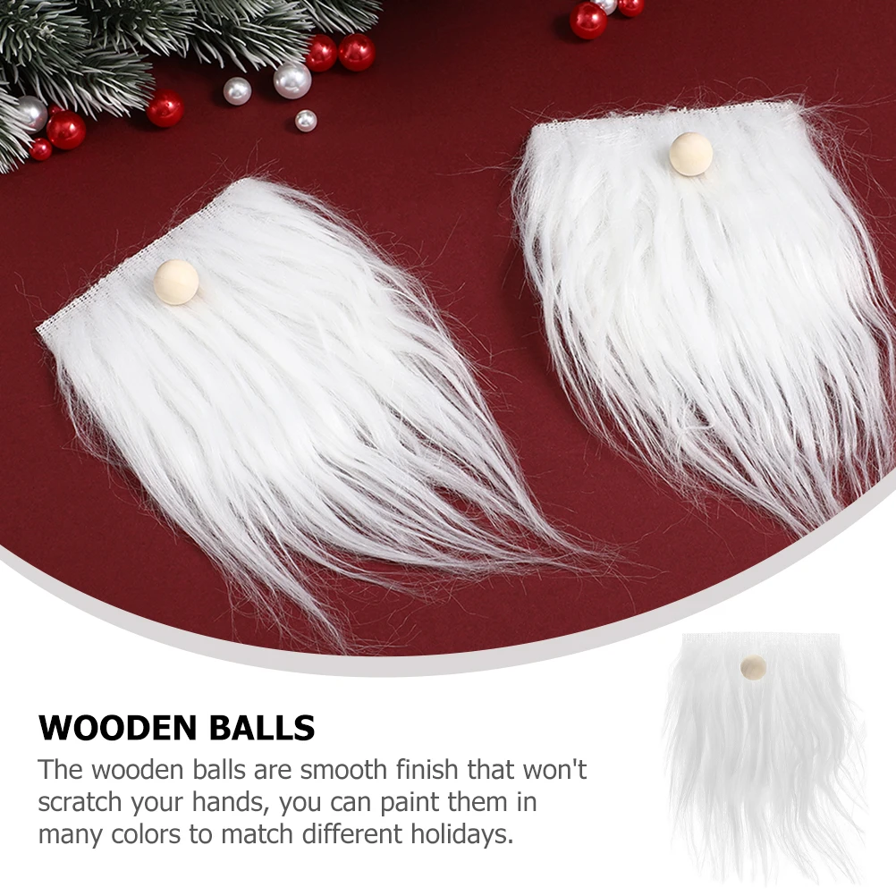 

24Sets Gnome Beard Fabric and Wood Beads for DIY Crafts Smooth Lightweight Craft Supplies for Gnome Decorations