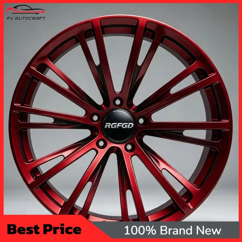 【2026】RGFGD Multi Thin Spoke Red Monoblock Forged Wheels 15-26 Inch Custom 5 Hole Passenger Car Aluminum Alloy Rims Y010