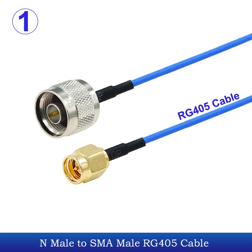 1PCS RG-405 N to SMA Connector SMA Male/Female to N Male/Female Blue RG405 Coaxial Pigtail Cable Extension Jumper 50Ohm