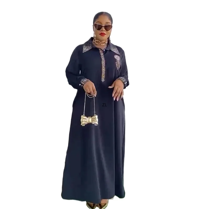 

Elegant Dubai Style African Muslim Fashion Abaya Dress 2026 Caftan Boubou Robe for Women Luxury Wedding Partywear