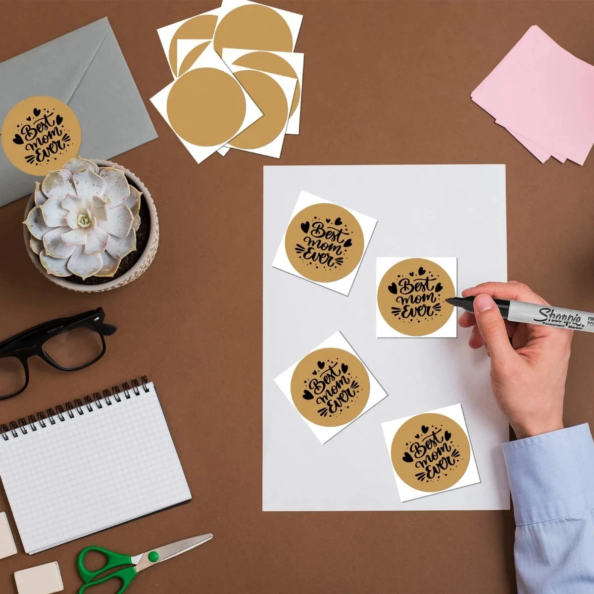 Color-Coded Thermal Labels Roll - 600PCs 2" Round Self-Adhesive Dot Stickers