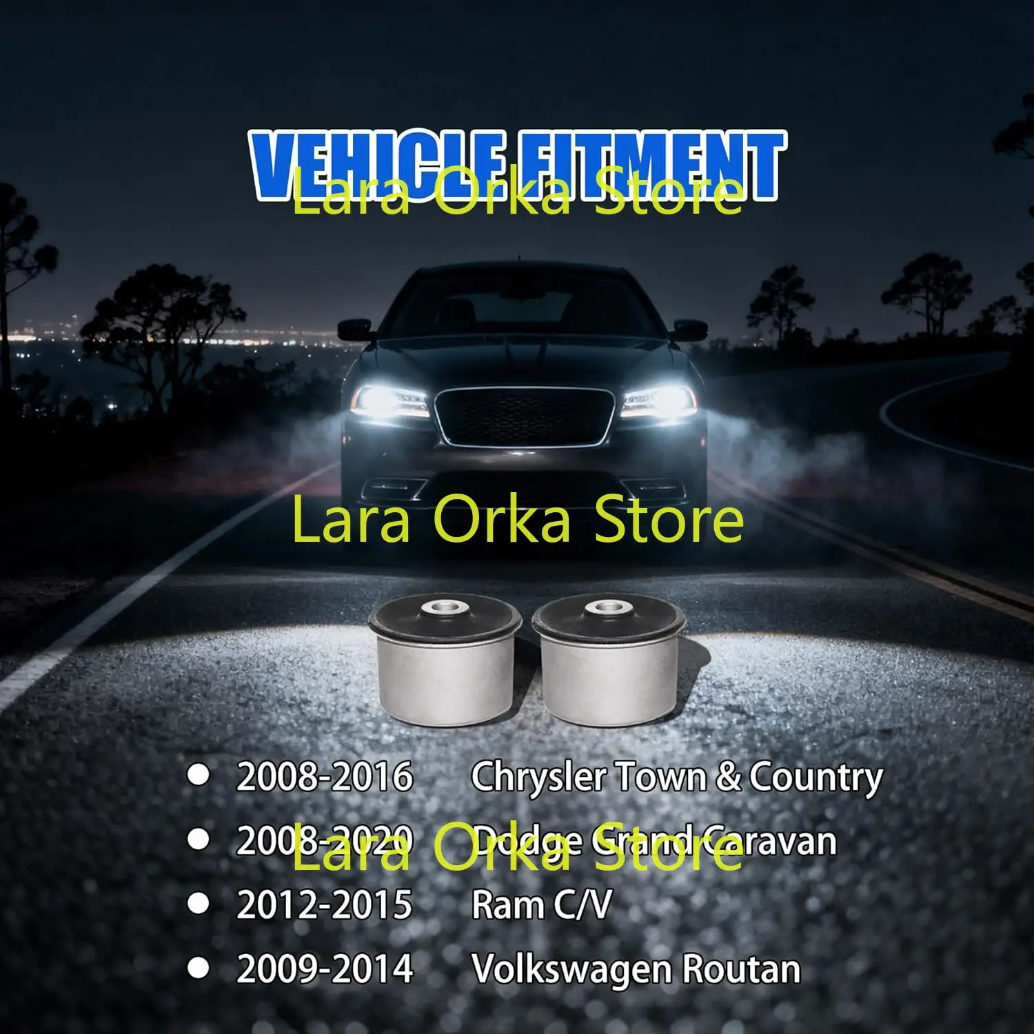 2PCS Suspension Trailing Arm Bushing Compatible with Dodge Grand Caravan Chry.sler Town & Country Ram C/V , Replaces 4721356AA