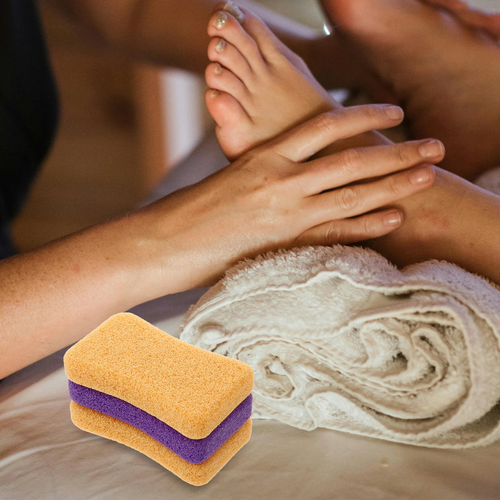 

3pcs Pumice Stone Pedicure Tool Natural Foot File For Dead Skin Removal Exfoliating Massage Smooth Edge Lanyard Eco Friendly