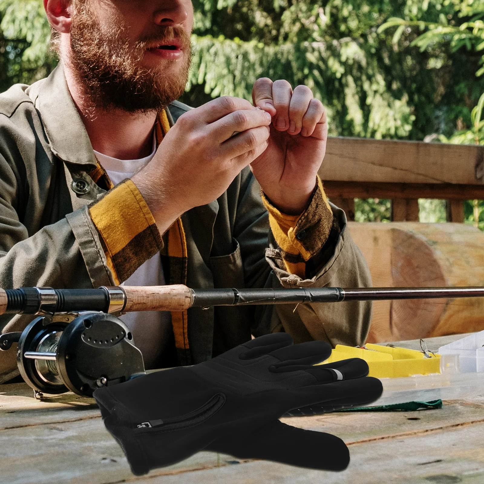 

1Pair Winter Cycling Gloves Bike Gloves for Men Warm Windproof Outdoor Running Touch Screen Winter Cold Protection