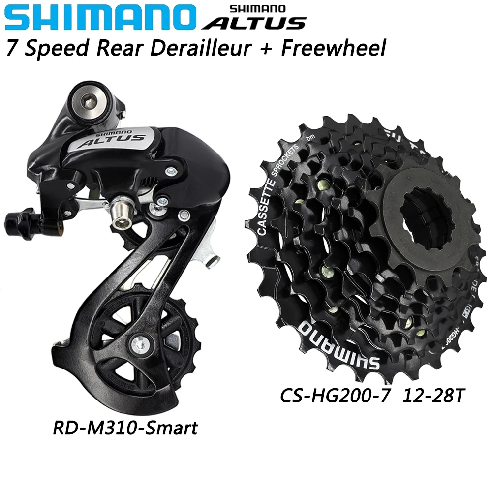 SHIMANO ALTUS M310 Rear Derailleur 7/8-speed Smart Cage CS-HG200-7 12-28T 12-32T Cassette for MTB Bike Original Bicycle Parts