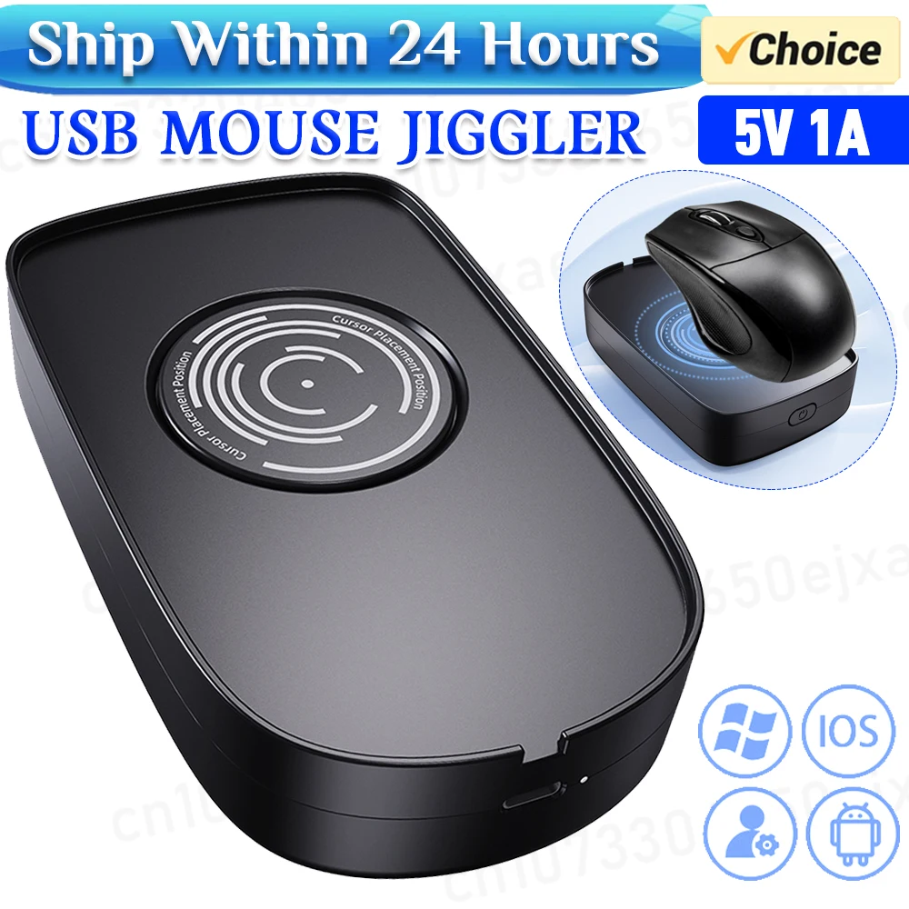 Undetectable Mouse Jiggler 5V 1A Mouse Mover Jiggler Wired Wireless Mouse Compatible for Computer Awakening for Keeps PC Active