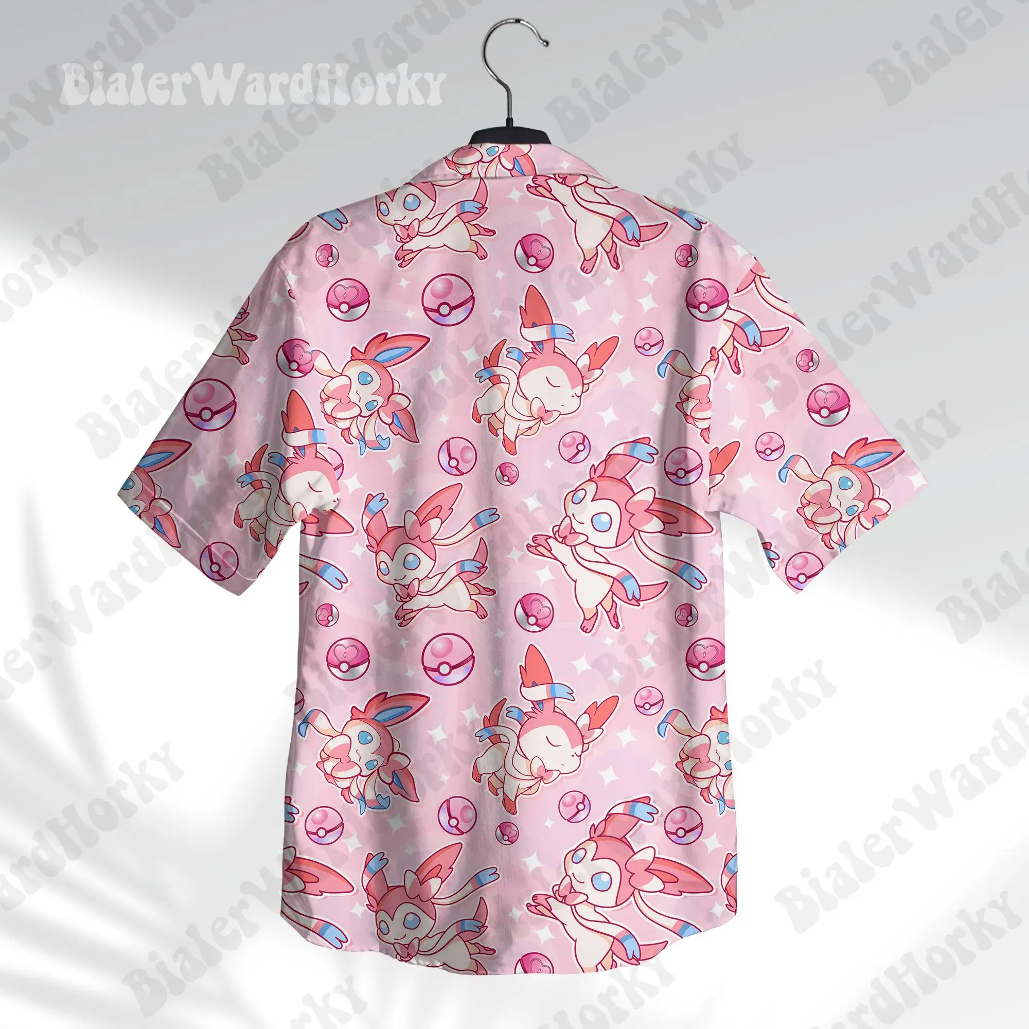 Fairy Evolution Süßes Hawaii-Hemd Pokémon Sylveon Grafik-T-Shirt Sommer Freizeit Herren-T-Shirt Kinderkleidung T-Shirt Y2k Frau ﻿ – Detail 3