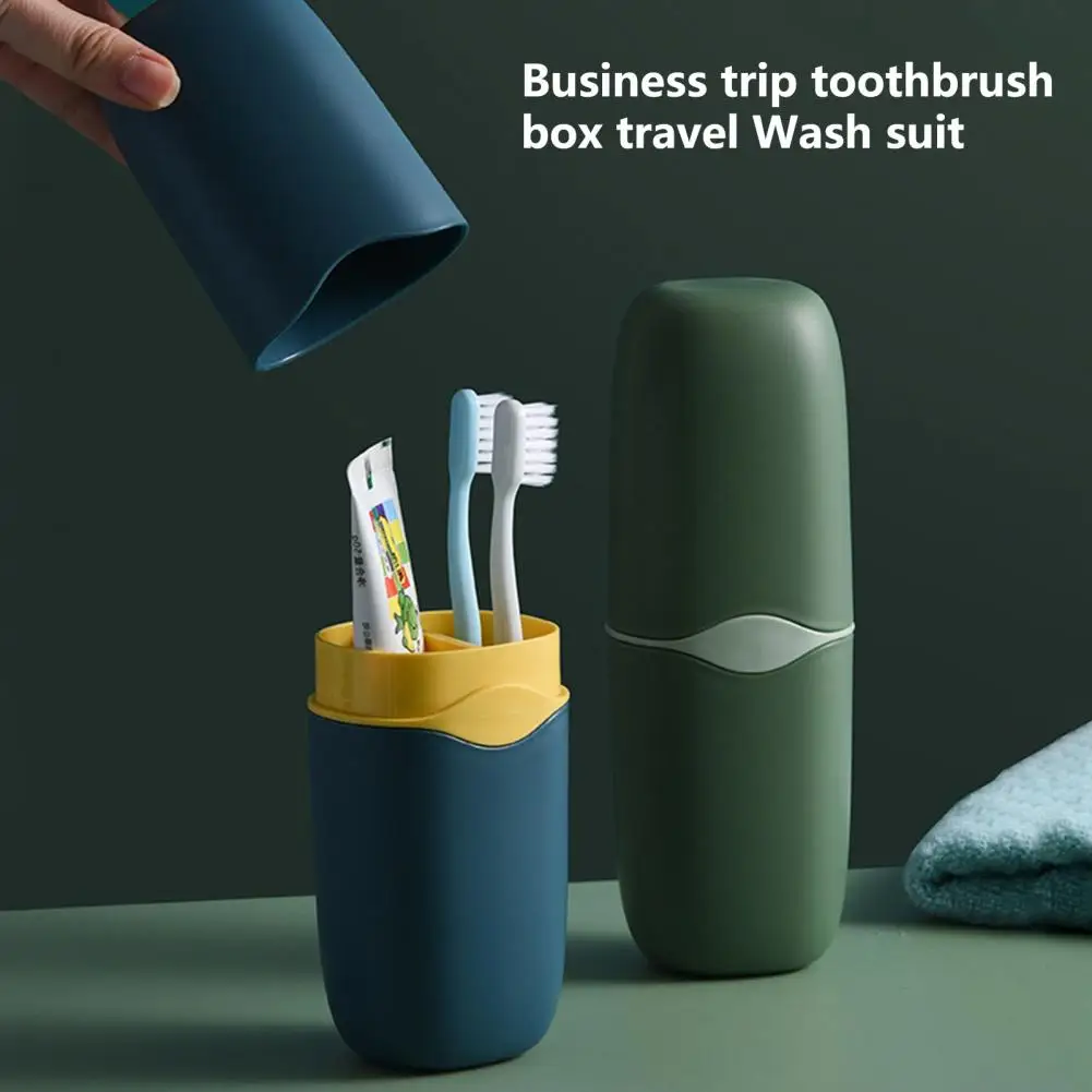 Portable Travel Toothbrush Cup Cartoon Bear Cover Toothpaste Holder Bathroom Organizer Accessories Teeth Brush Storage Case Box