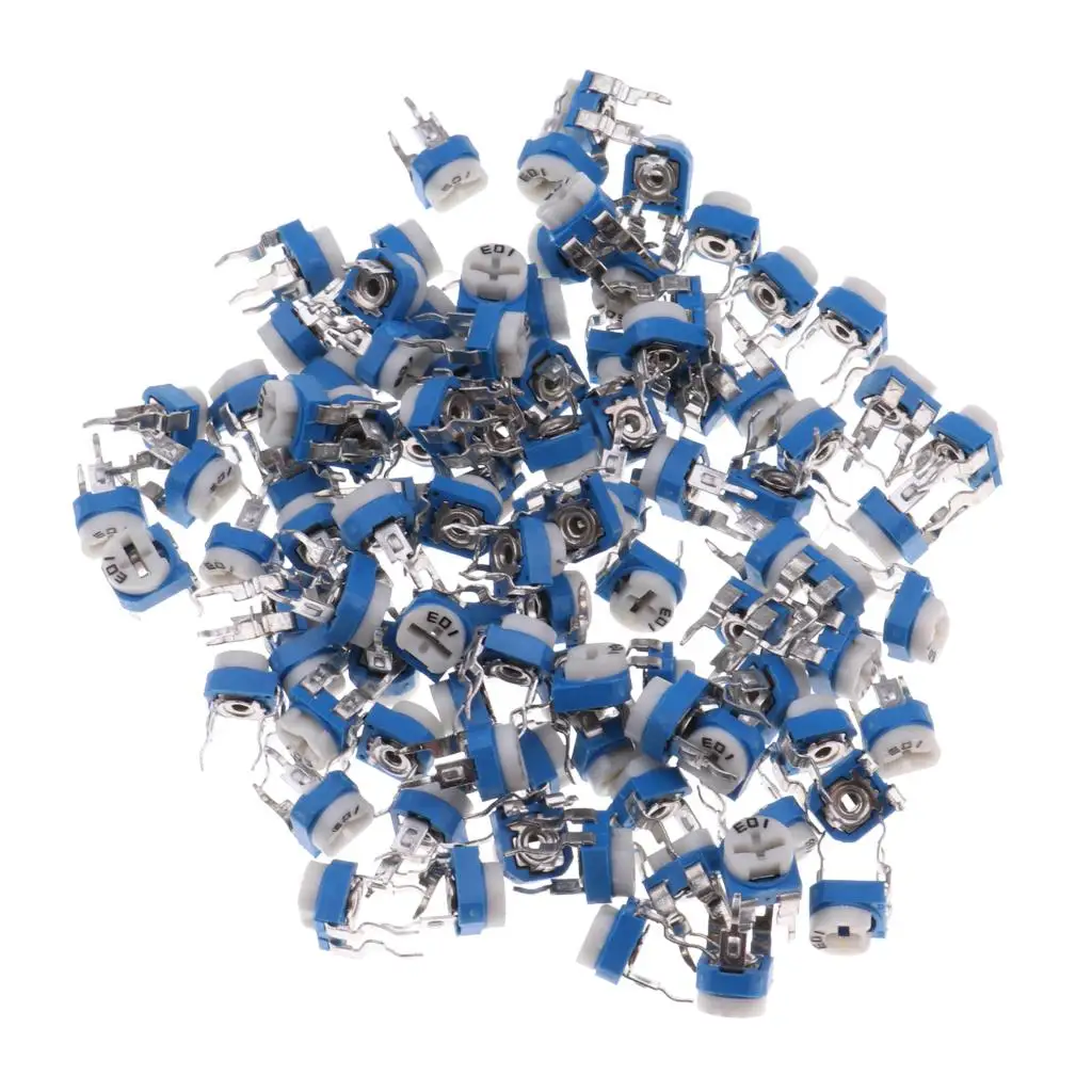 100 ชิ้นโพเทนชิโอมิเตอร์ 10K ตัวต้านทานตัวตัดแต่งโพเทนชิโอมิเตอร์