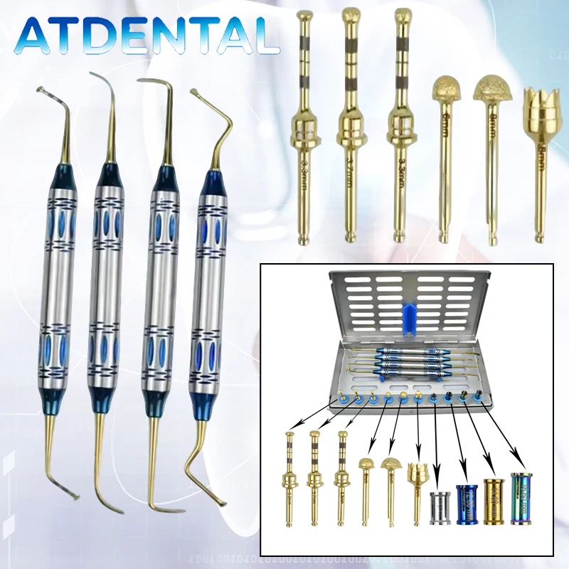 

Dental Sinus Lift Kit Professional Implant Elevator Drills Stopper Surgical Tool Set Periosteal Elevator for Oral Use