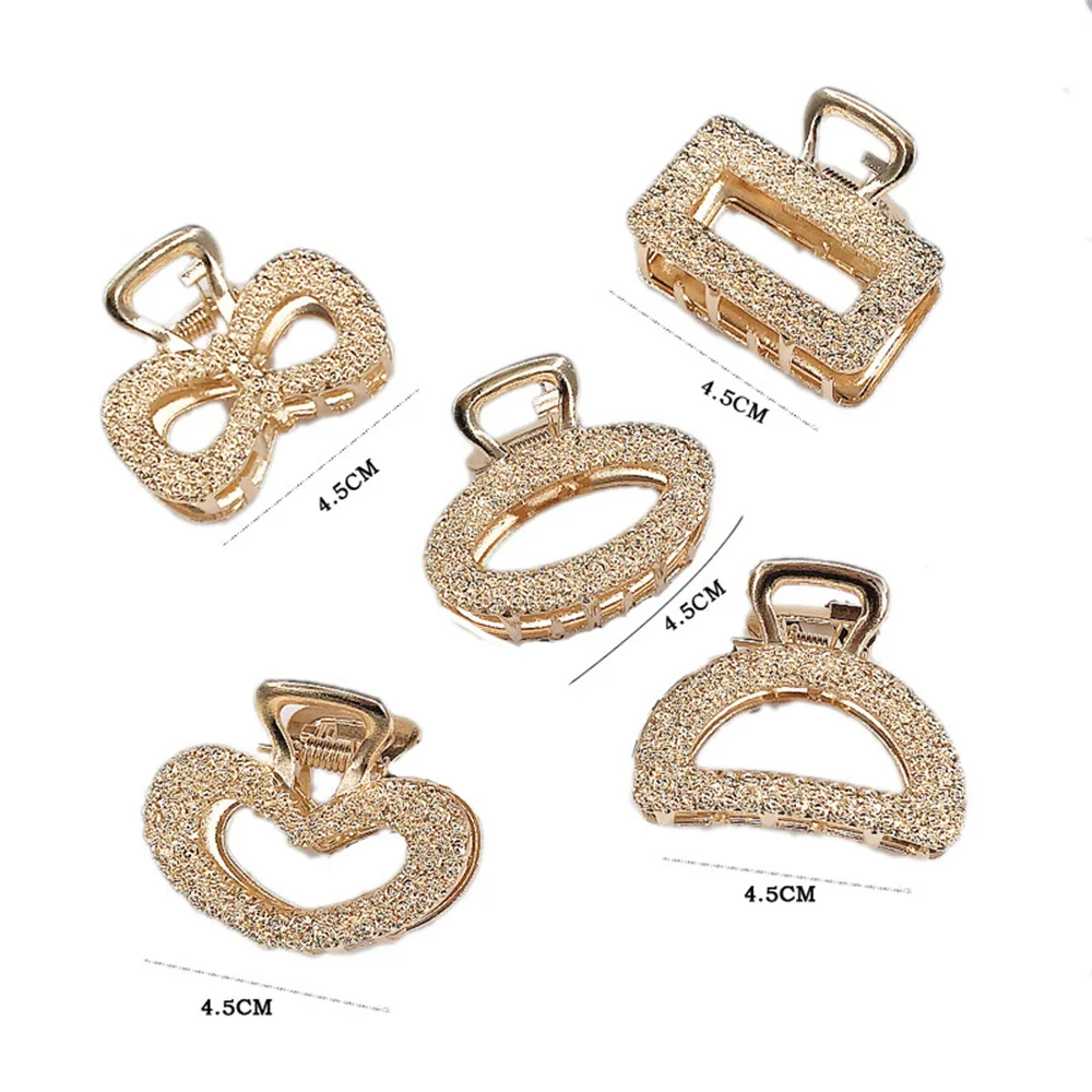 Fashion Crystal Hair Claw Clips Metal Small Claw Clip for Thin Thick Curly Hair Strong Hold Nonslip Hairpin For Women