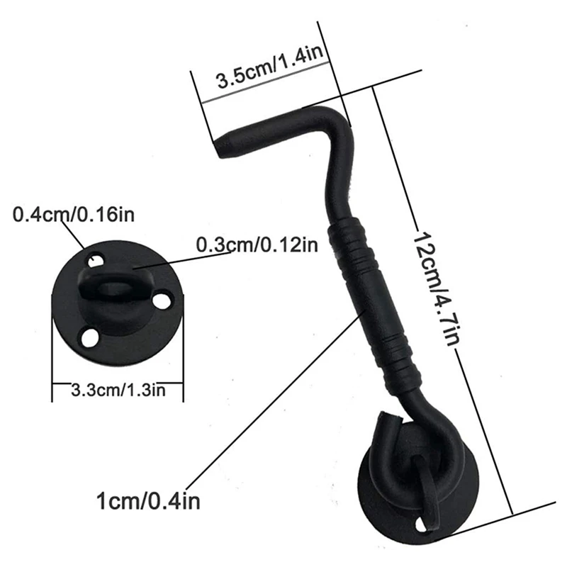 4X Barn Door Lock, 4 Inch Stainless Steel Door Hook & Eye Latch With Mounting Screws, Door Lock Latch For Sliding Door