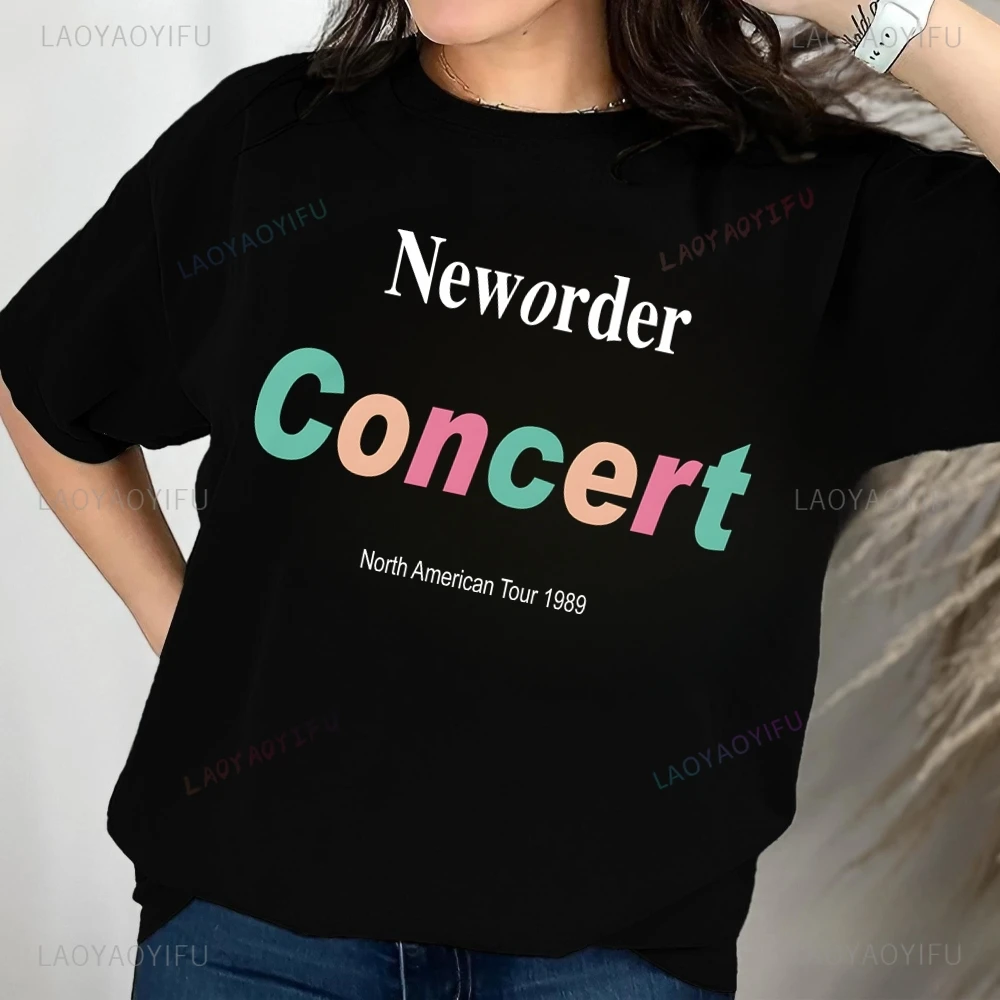 Streetwear Retro 80s New Order Band T-shirt Pattern Printed T-shirt Fashion Casual Short Sleeve Plus Size Unisex T-shirt