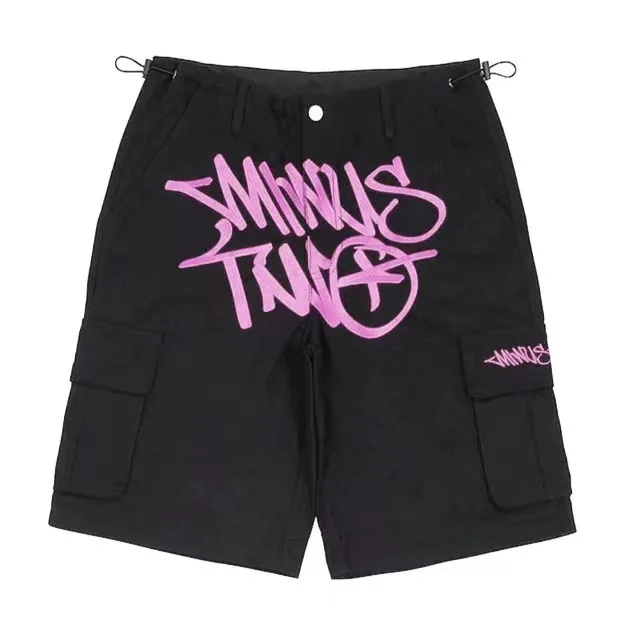 

American High Street Hip Hop Letter Print Sports orts Men Summer Casual Loose Five-Quarter Length Hip Hop orts