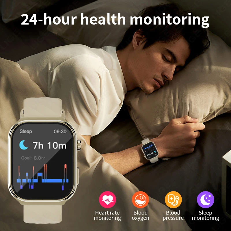 LIGE AI التشخيص الطبي الصحة ECG + PPG ساعة ذكية الرجال مراقبة درجة حرارة الجسم SmartWatch الرجال مقاوم للماء ساعة رياضية النساء