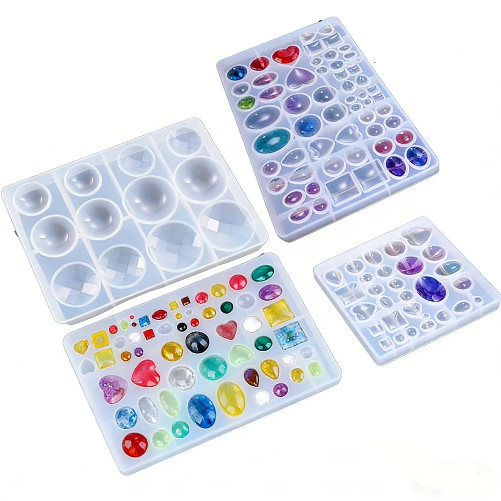 

Разнообразные формы: большие силиконовые формы для эпоксидной смолы, для изготовления украшений своими руками, в ассортименте (сердце, овал, квадрат, капля, круг, купол, кабошон)