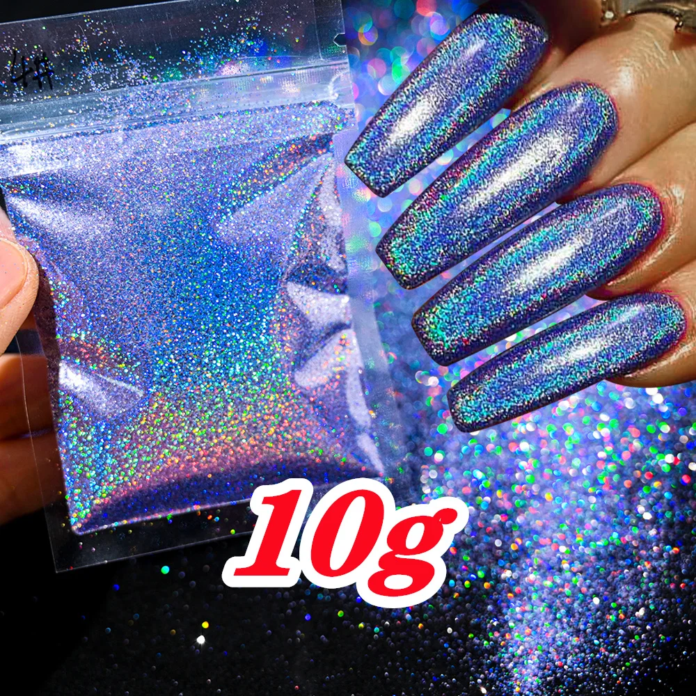 10g Holografische Laser Kerst Rode Glitter Poeder 0.2mm Regenboog Sparkly Rode HOLO Poeder 3D Dazzling Glitter Manicure Poeder