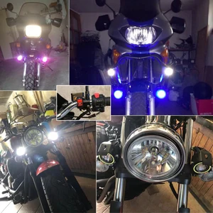 U7 Motocicleta LED Spotlights Lens, branco, azul, vermelho, amarelo, Angel Eye, Moto Farol, Carro LED Fog Light, Moto Driving Head Lamp 12 principais vendas capa para gome u7 - №1