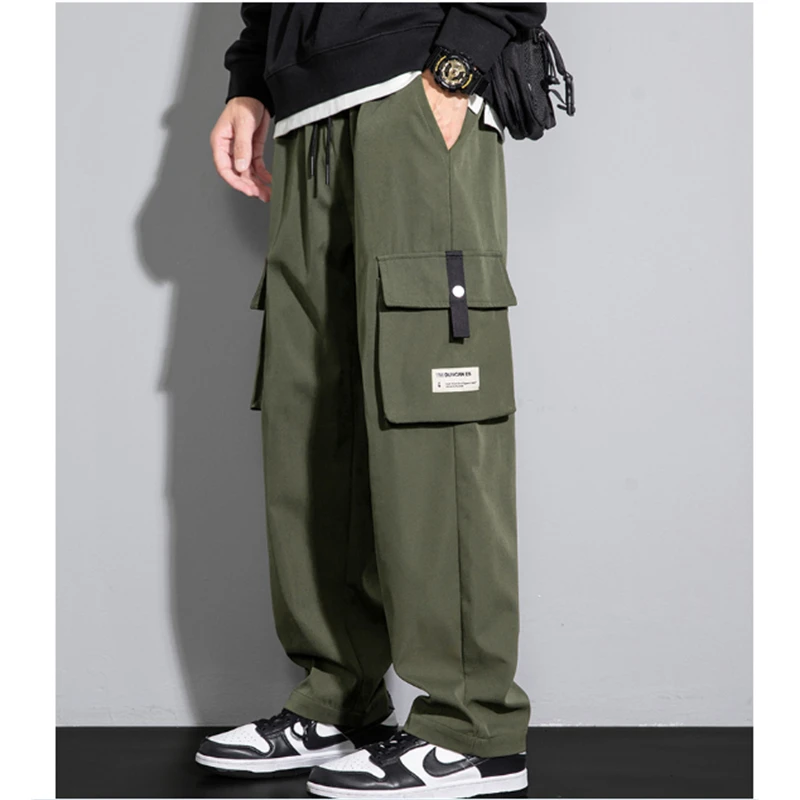 

Men's Cargo Pants Autumn High Street Vintage Straight Pant Loose Casual Trouser Pantalones Masculinos